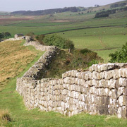 Sections of Hadrian's Wall in Northumberland National Park