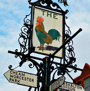 Turnpike junction sign in Sutton's town centre